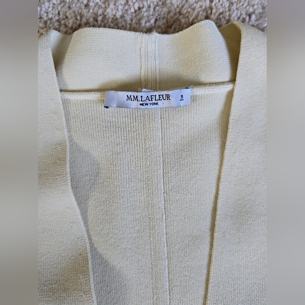 MM Lafleur Cardigan Woolf Blazer Womens Size Small Cream Open Front Jardigan - Picture 4 of 13
